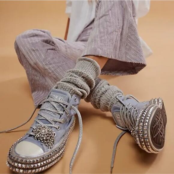 NEW Nan-Ku Couture Free People Cruise Studded Spring Skies High Top Sneaker - Picture 3 of 12